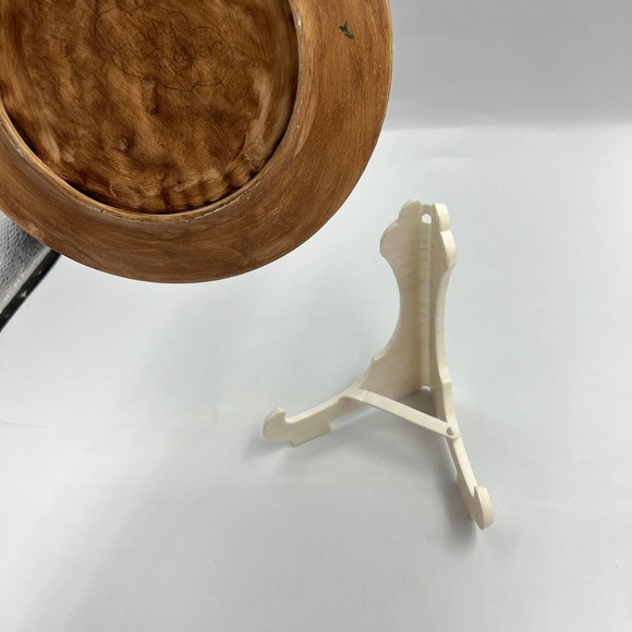 Vintage Handmade Ceramic Painted Nativity Scene Plate W Stand Christmas Decor - Picture 2 of 6